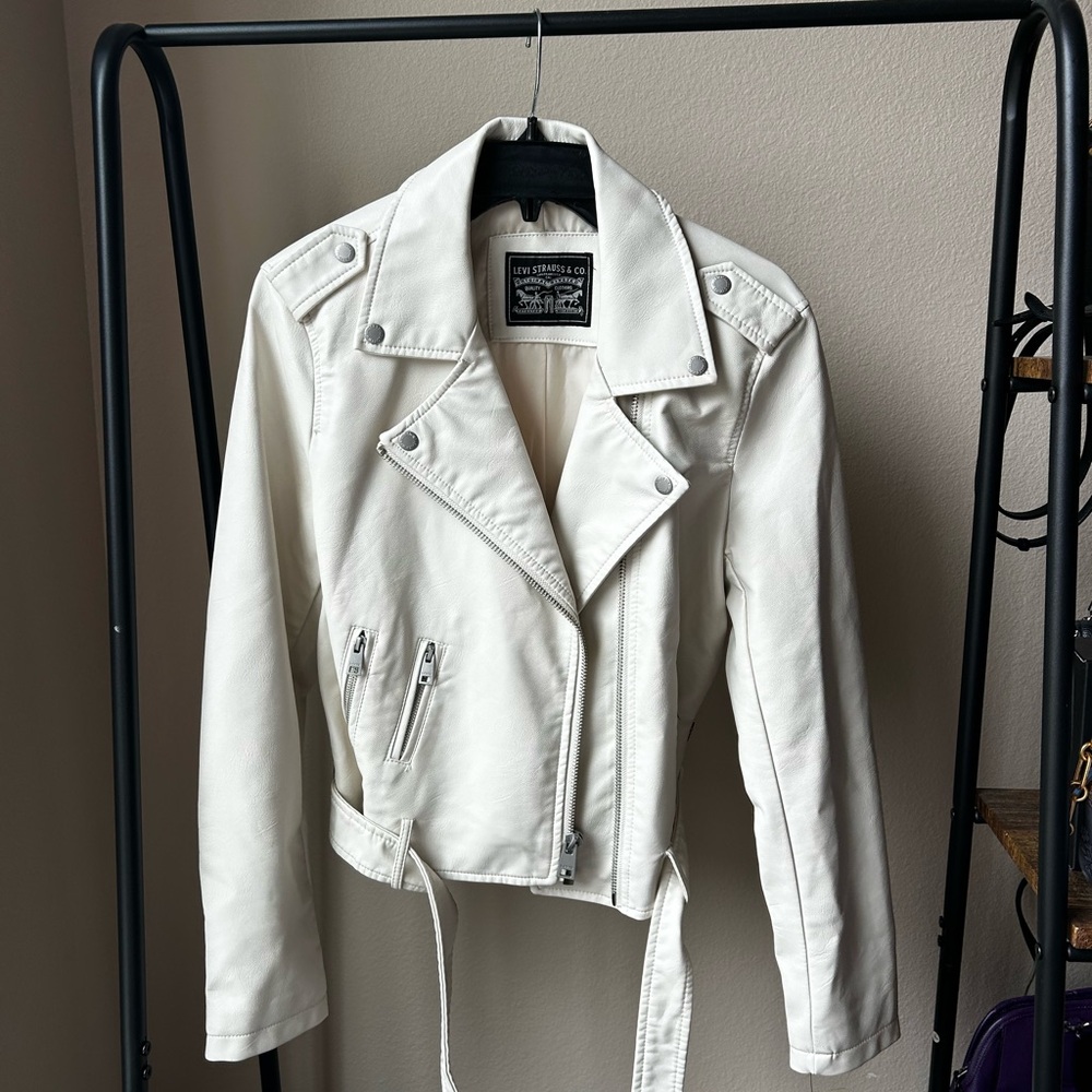 Women's White Moto Bridal Jacket